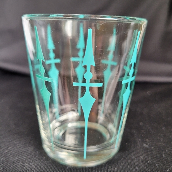 Vintage MCM Single Atomic Turquoise Glass - Picture 2 of 4